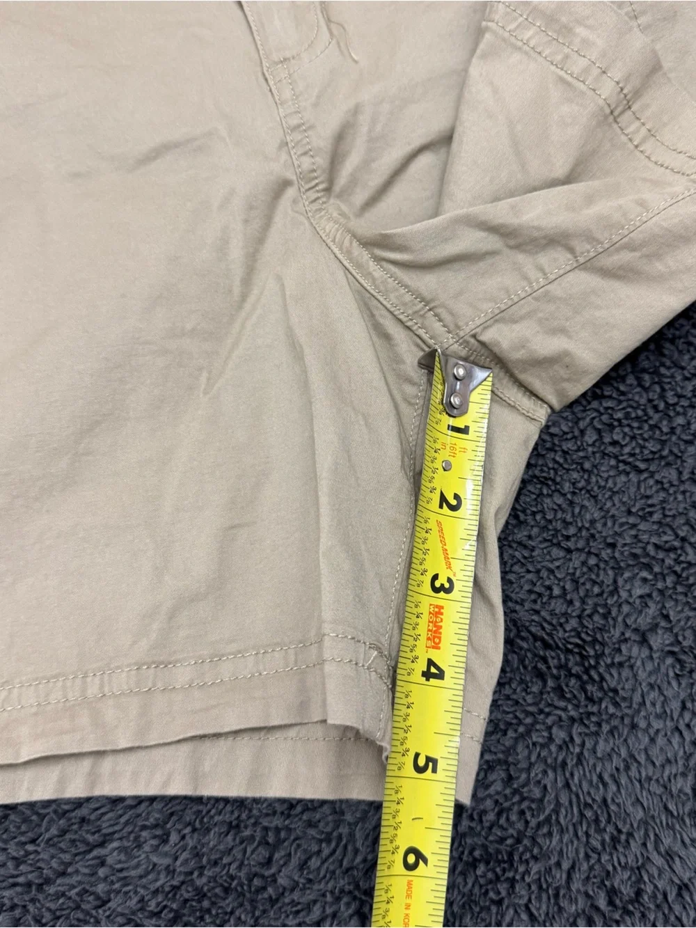 NWT Eddie Bauer Chino Shorts Women's 14 Khaki Slightly Curvy Embroidered Logo
